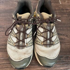 Salomon Beige and Brown Sneakers